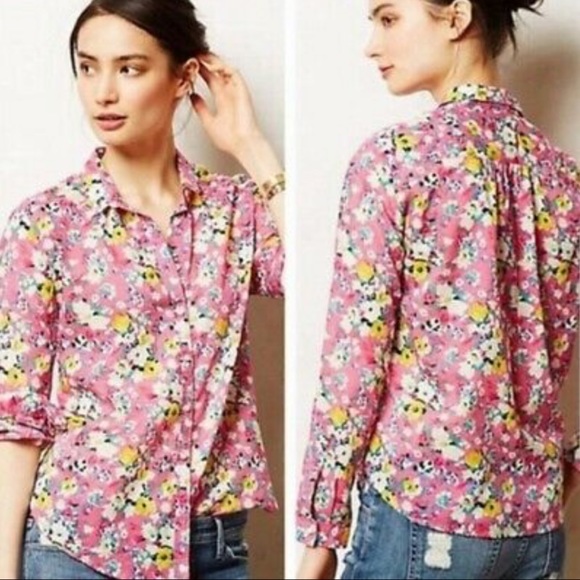 Anthropologie Tops - Anthro Holding Horses Isla Floral Shirt Top 4